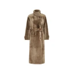 Brunello Cucinelli Shearling coat with belt in Light Brown