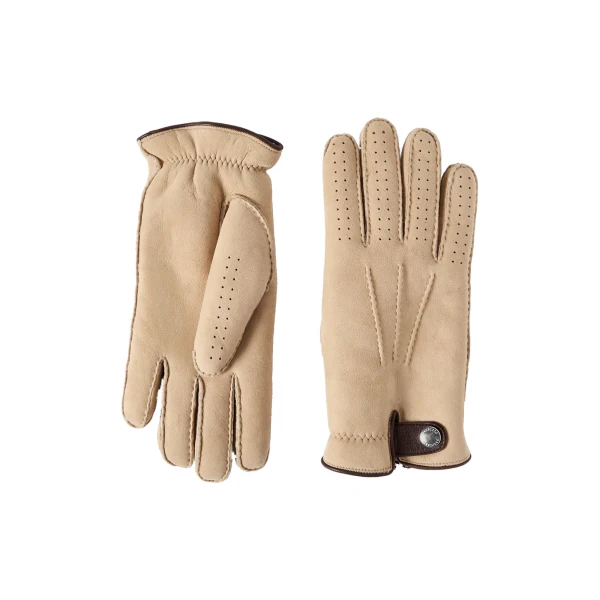 Shearling gloves in Sand