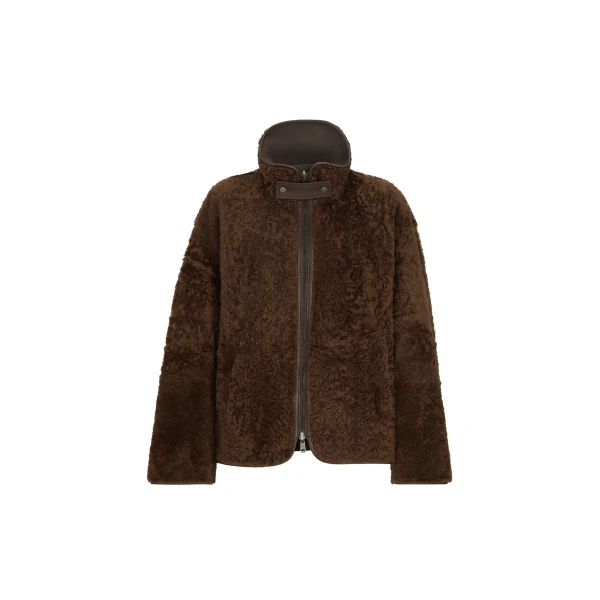 Shearling reversible outerwear in Brown