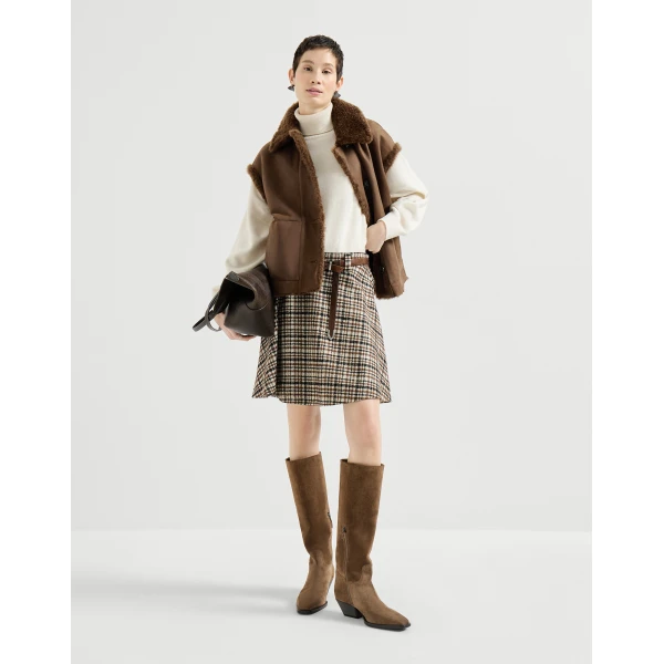 Shearling reversible vest in Brown - Image 6