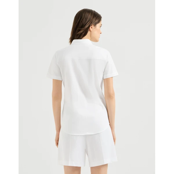 Brunello Cucinelli Short sleeve shirt in White, view 3 | Shirts | Coveti
