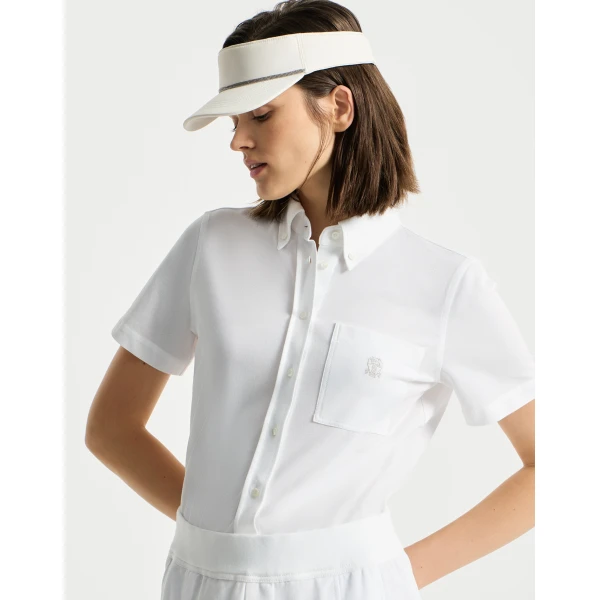 Brunello Cucinelli Short sleeve shirt in White, view 5 | Shirts | Coveti