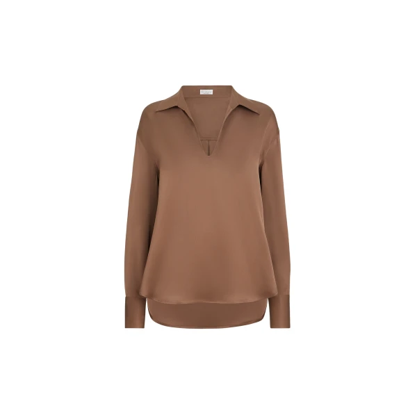 Silk blouse in Cigar
