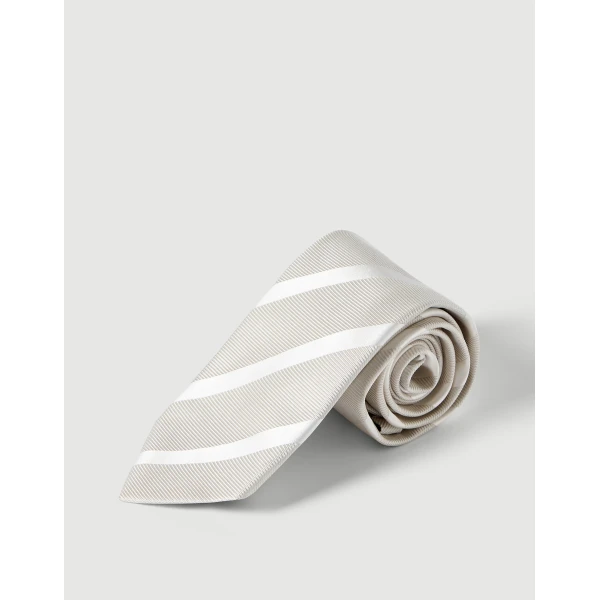 Brunello Cucinelli Silk diagonal tie in Panama, view 2 | Ties & Bow Ties | Coveti