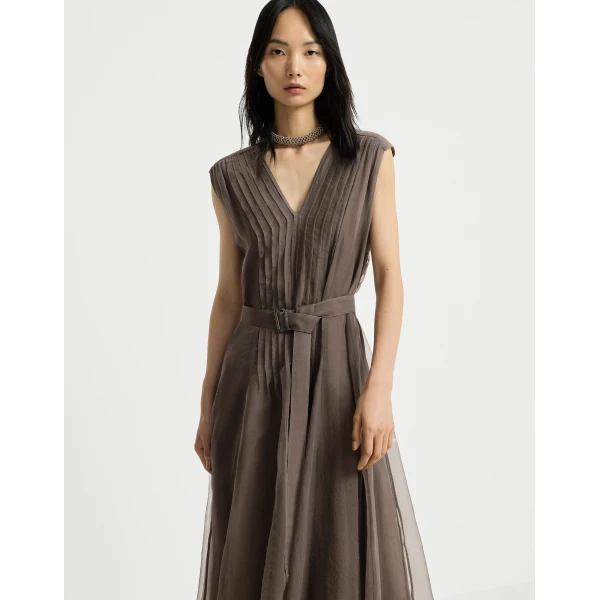 Brunello Cucinelli Silk dress in Brown