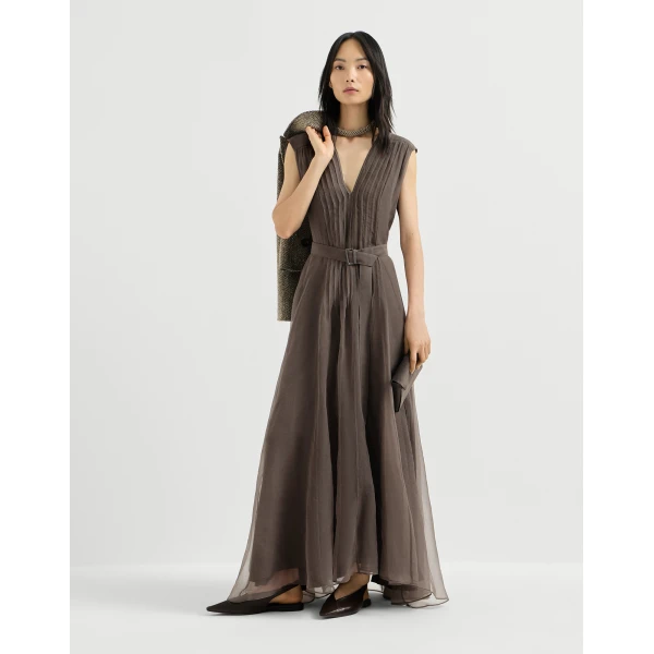 Brunello Cucinelli Silk dress in Brown