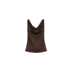 Brunello Cucinelli Silk satin top in Coffee | Tops | Coveti