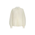 Brunello Cucinelli Silk sparkling pinstripe shirt in White | Shirts | Coveti