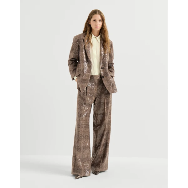 Brunello Cucinelli Silk sparkling pinstripe shirt in White, view 6 | Shirts | Coveti