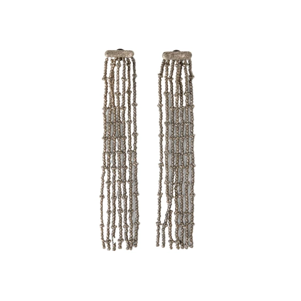Silver frayed earrings in Silver