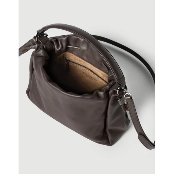 Small Soft Leather Mellow Bucket bag in Rust Brown - Image 5