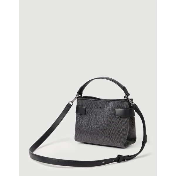 Small Top-Handle Essence bag in Black - Image 2
