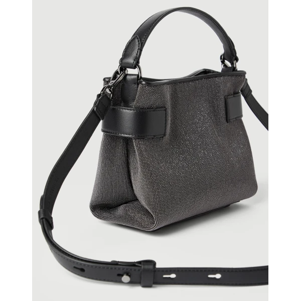 Small Top-Handle Essence bag in Black - Image 3