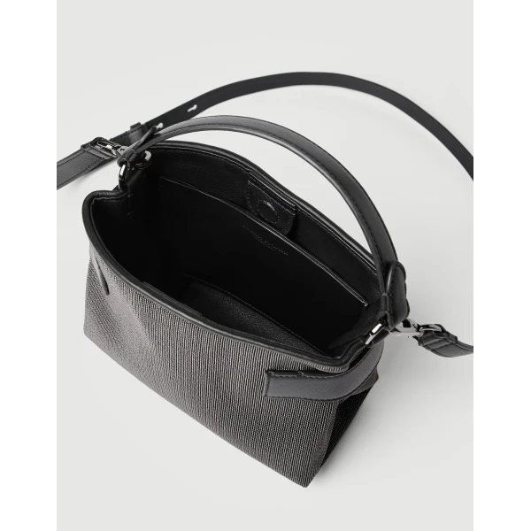 Small Top-Handle Essence bag in Black - Image 5