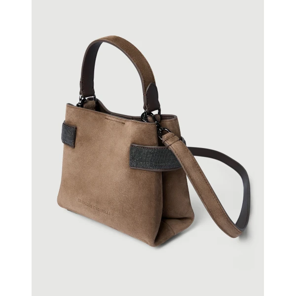Small Top-Handle Essence bag in Brown - Image 3