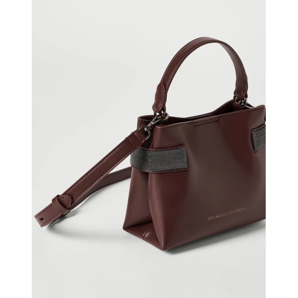 Small Top-Handle Essence bag in Burgundy - Image 3