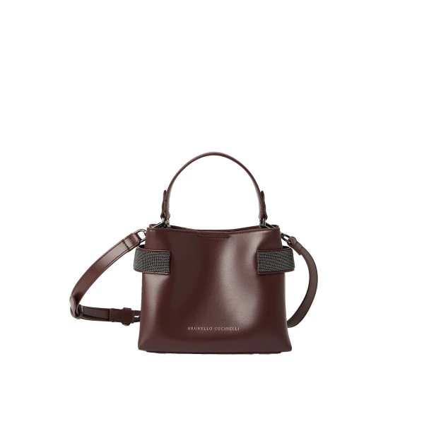 Brunello Cucinelli Small Top-Handle Essence bag in Burgundy