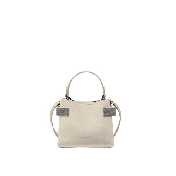 Brunello Cucinelli Small Top-Handle Essence bag in Ivory