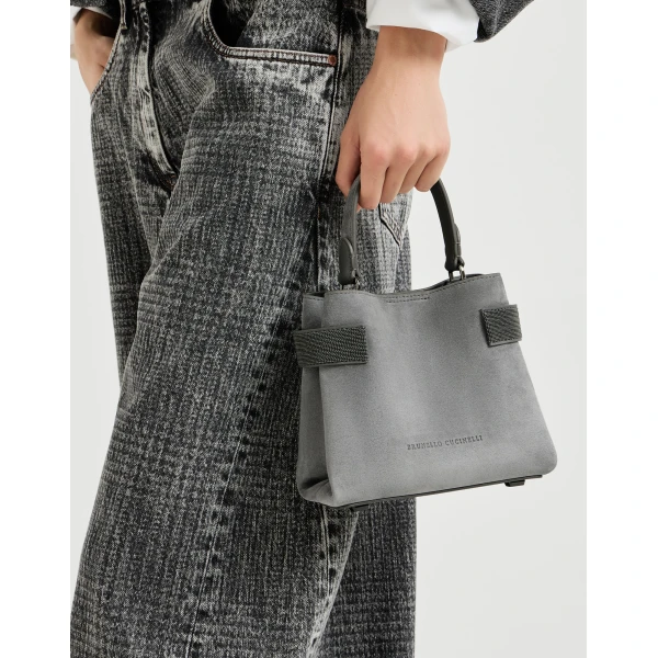 Small Top-Handle Essence bag in Stone Grey - Image 4