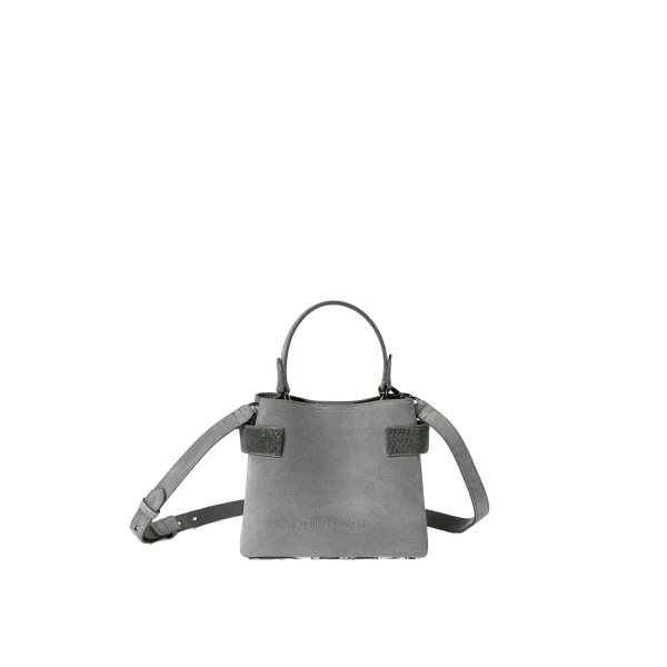 Brunello Cucinelli Small Top-Handle Essence bag in Stone Grey
