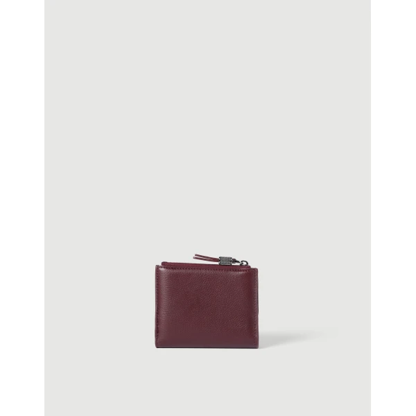 Brunello Cucinelli Small leather wallet in Amaranth, view 2 | Wallets & Purses | Coveti
