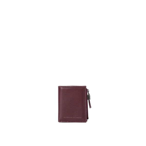 Small leather wallet in Amaranth
