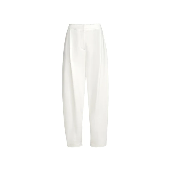 Brunello Cucinelli Smooth French terry pleated track trousers in White