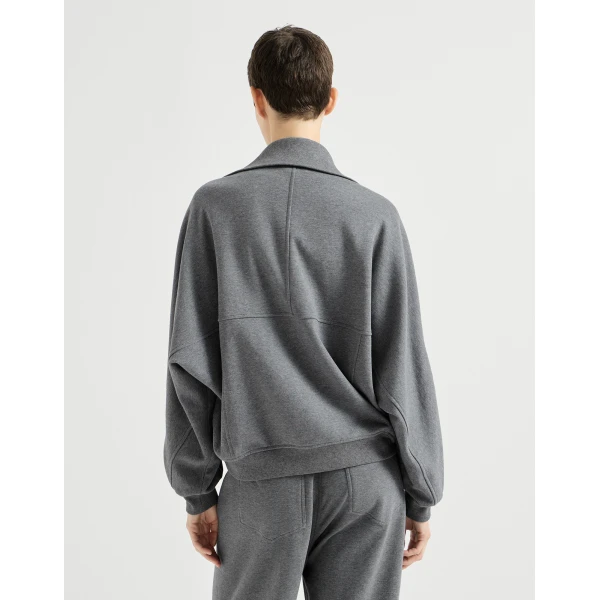 Smooth French terry sweatshirt with logo in Dark Grey - Image 3