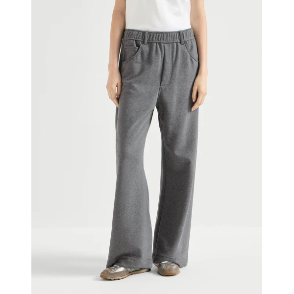 Smooth French terry trousers in Dark Grey - Image 2
