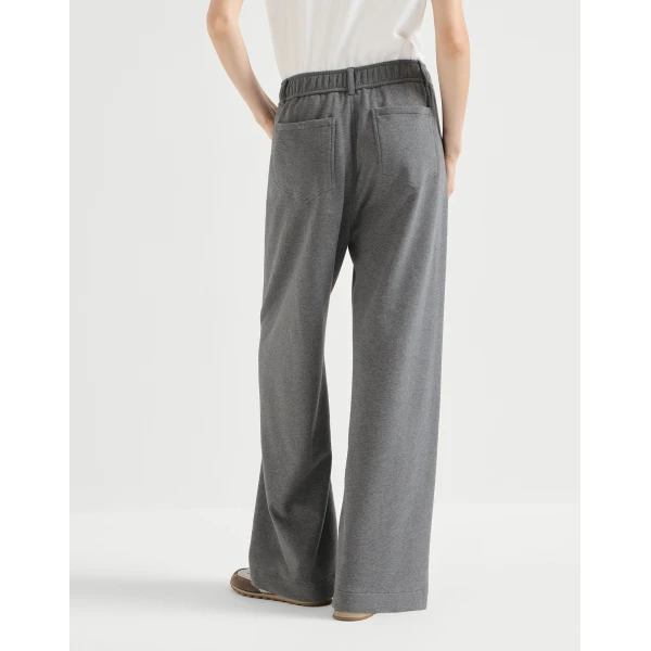 Smooth French terry trousers in Dark Grey - Image 3