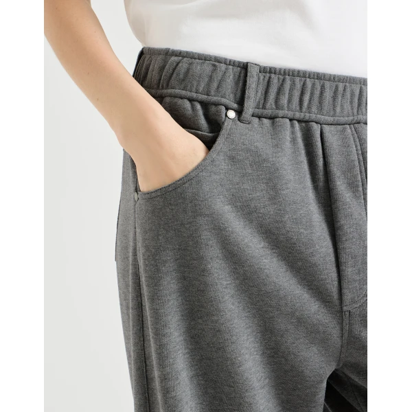 Smooth French terry trousers in Dark Grey - Image 4