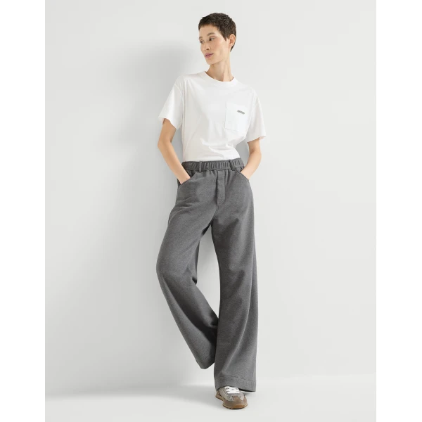 Smooth French terry trousers in Dark Grey - Image 5
