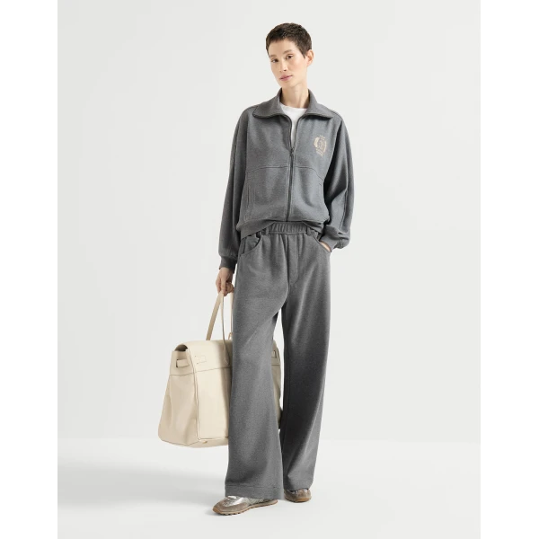 Smooth French terry trousers in Dark Grey - Image 6