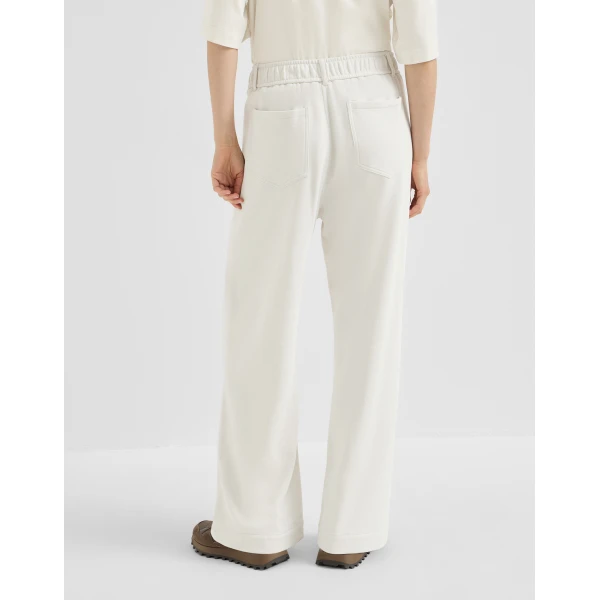 Smooth French terry trousers in Milk - Image 3