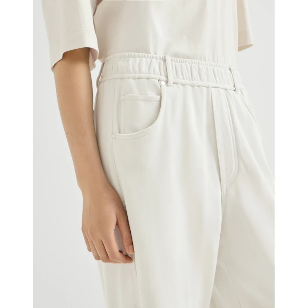 Smooth French terry trousers in Milk - Image 4
