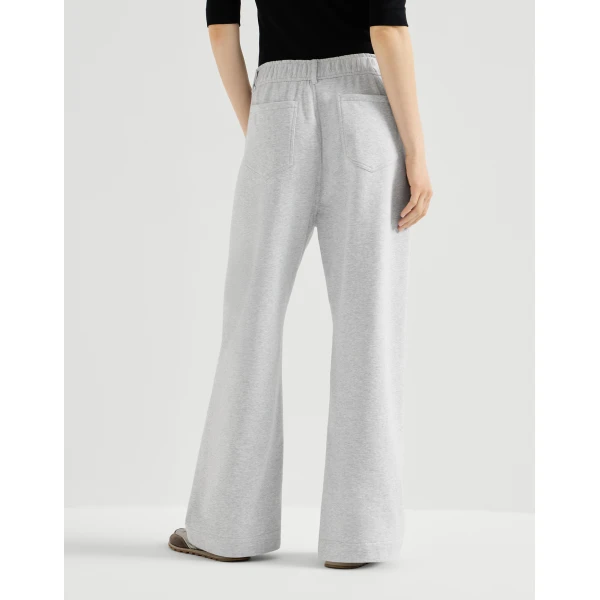 Smooth French terry trousers in Silver - Image 3
