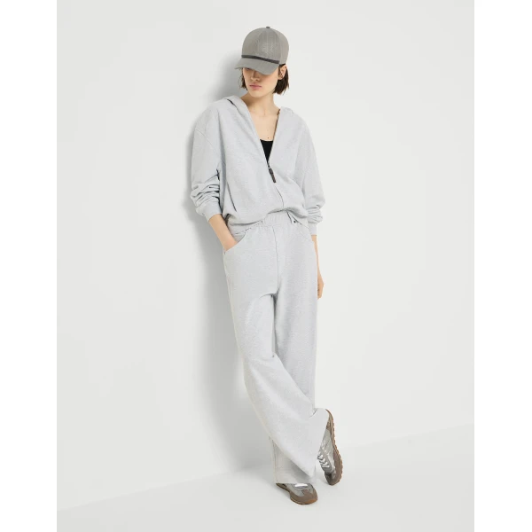 Smooth French terry trousers in Silver - Image 5