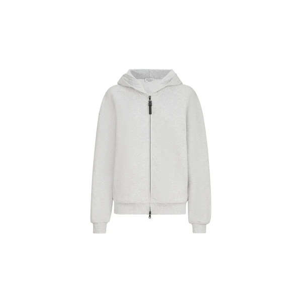 Smooth cotton French terry sweatshirt in Silver