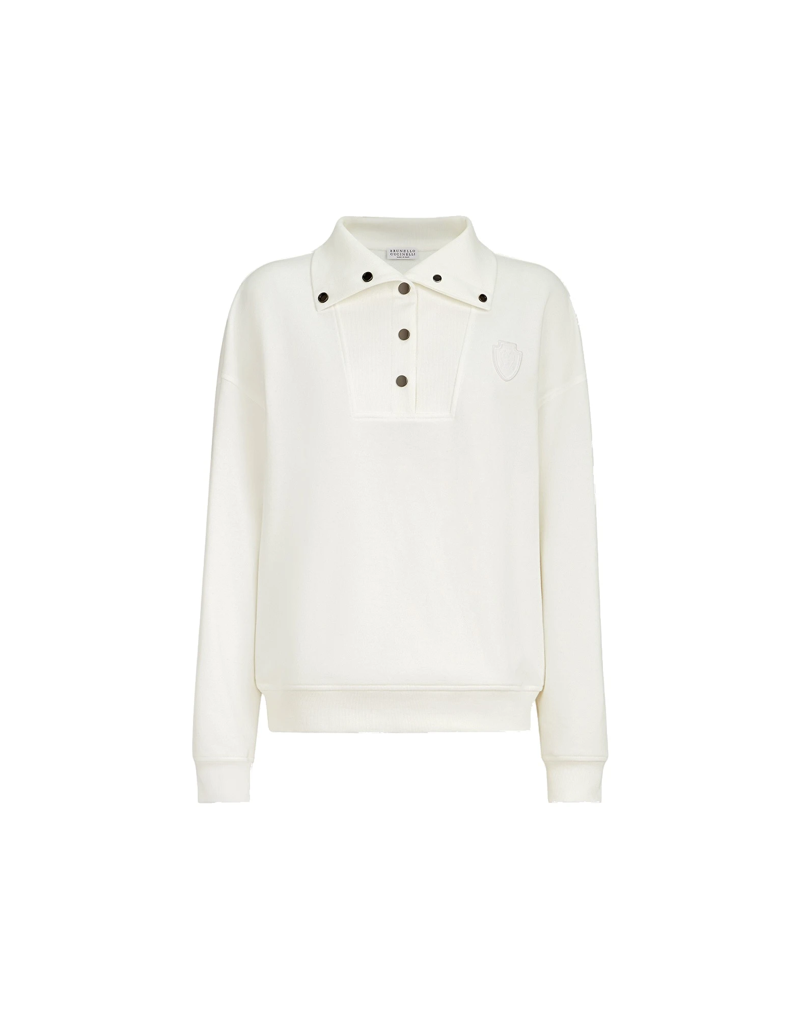 Brunello Cucinelli Smooth cotton French terry sweatshirt in White | Buy Jackets at Coveti Brunello Cucinelli Smooth cotton French terry sweatshirt in White
