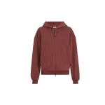 Brunello Cucinelli Smooth cotton French terry sweatshirt in Wine