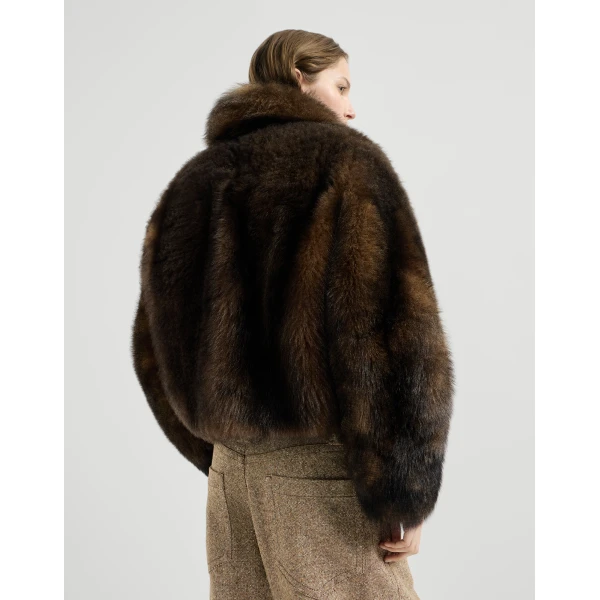 Soft Shearling outerwear jacket in Pine Cone Brown - Image 3