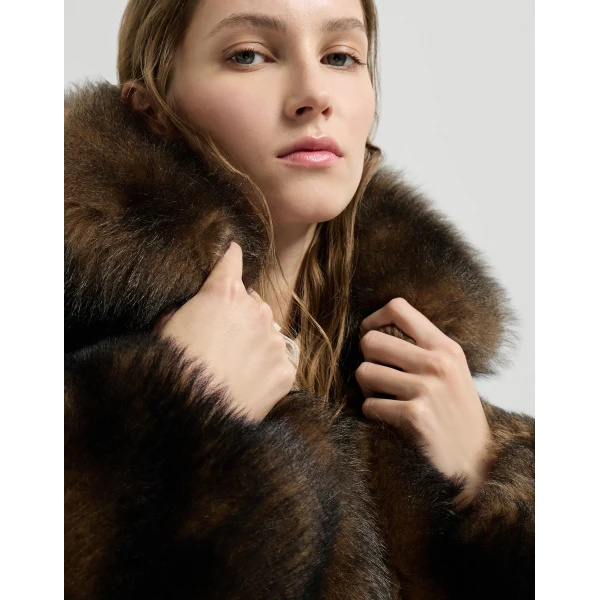 Soft Shearling outerwear jacket in Pine Cone Brown - Image 4