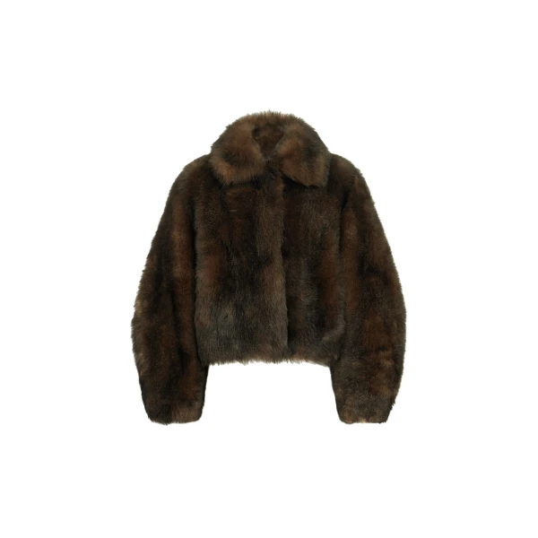Soft Shearling outerwear jacket in Pine Cone Brown