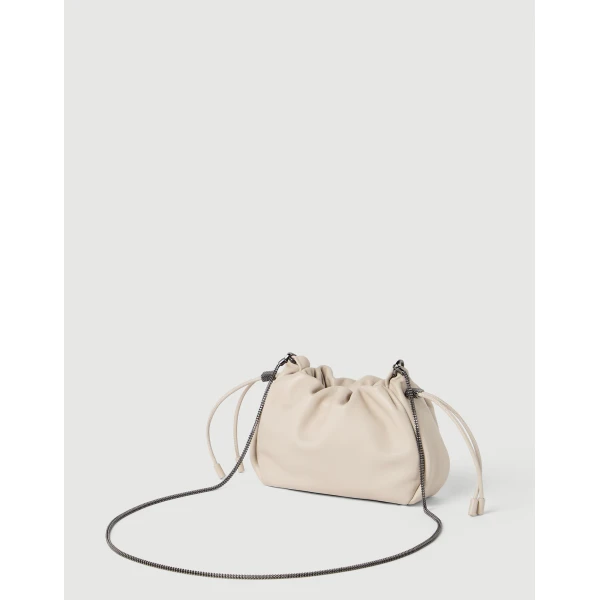 Soft leather mini Mellow Bucket bag in Ivory - Image 2