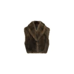 Brunello Cucinelli Soft shearling vest in Pine Cone Brown
