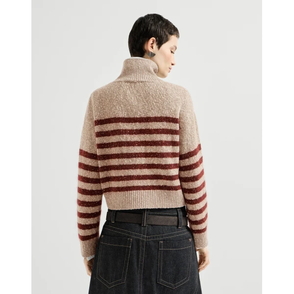 Soft virgin wool and cashmere sweater in Beige - Image 3