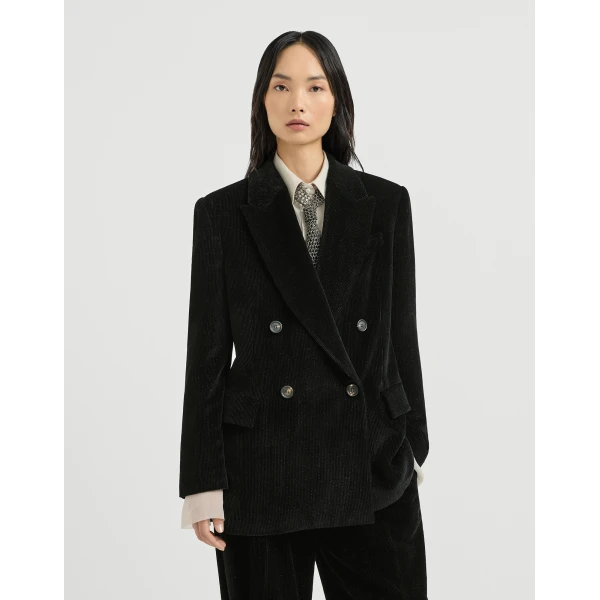 Brunello Cucinelli Sparkling corduroy blazer in Black