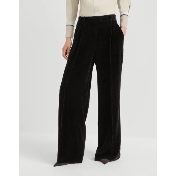 Brunello Cucinelli Sparkling corduroy trousers in Black