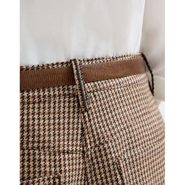 Brunello Cucinelli Sparkling houndstooth Bermuda shorts in Brown