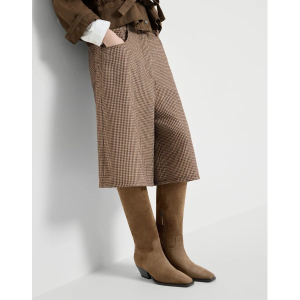 Brunello Cucinelli Sparkling houndstooth Bermuda shorts in Brown